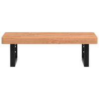 Ripiano a Parete per Lavabo in Acciaio e Massello di Faggio 3302377