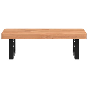 Ripiano a Parete per Lavabo in Acciaio e Massello di Faggio 3302377