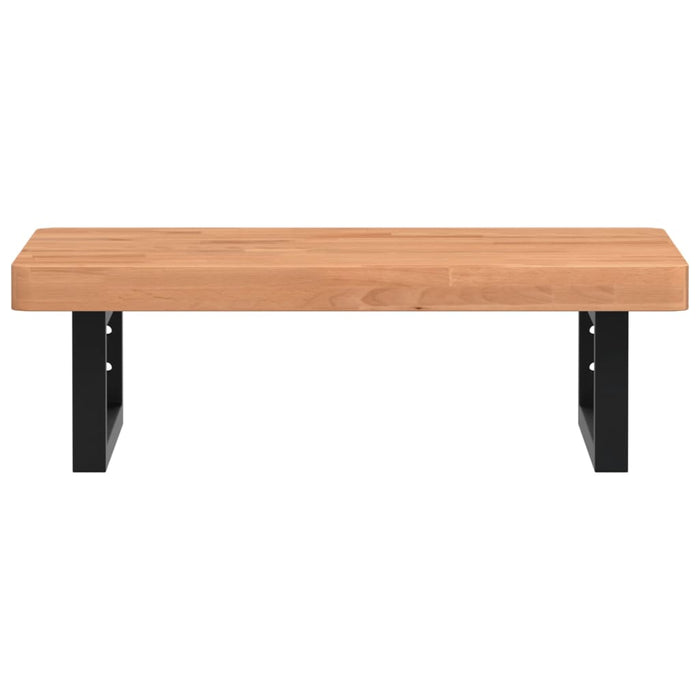 Ripiano a Parete per Lavabo in Acciaio e Massello di Faggio 3302377