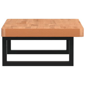 Ripiano a Parete per Lavabo in Acciaio e Massello di Faggio 3302377