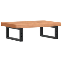 Ripiano a Parete per Lavabo in Acciaio e Massello di Faggio 3302377