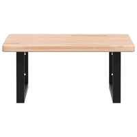 Ripiano a Parete per Lavabo in Acciaio e Massello di Rovere 3302381