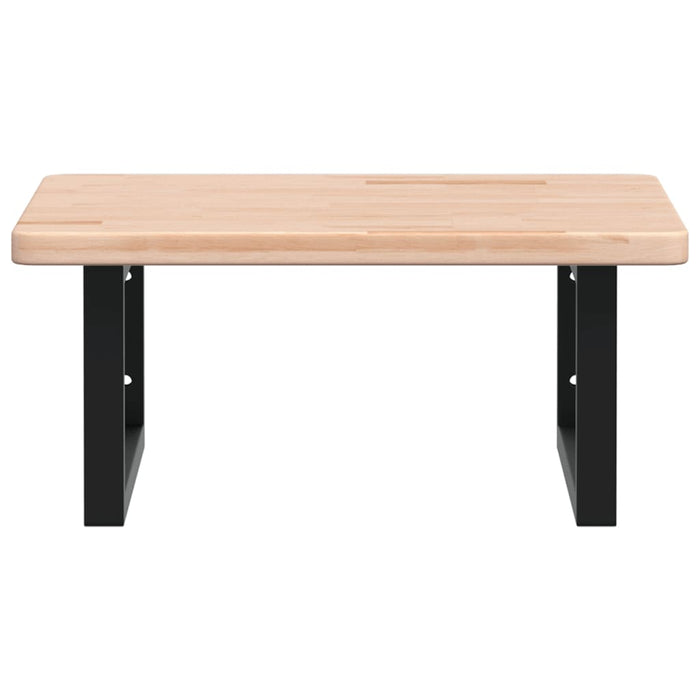 Ripiano a Parete per Lavabo in Acciaio e Massello di Rovere 3302381