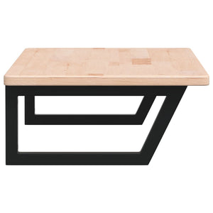 Ripiano a Parete per Lavabo-Mensole a Muro in Acciaio e Massello di Rovere 251311