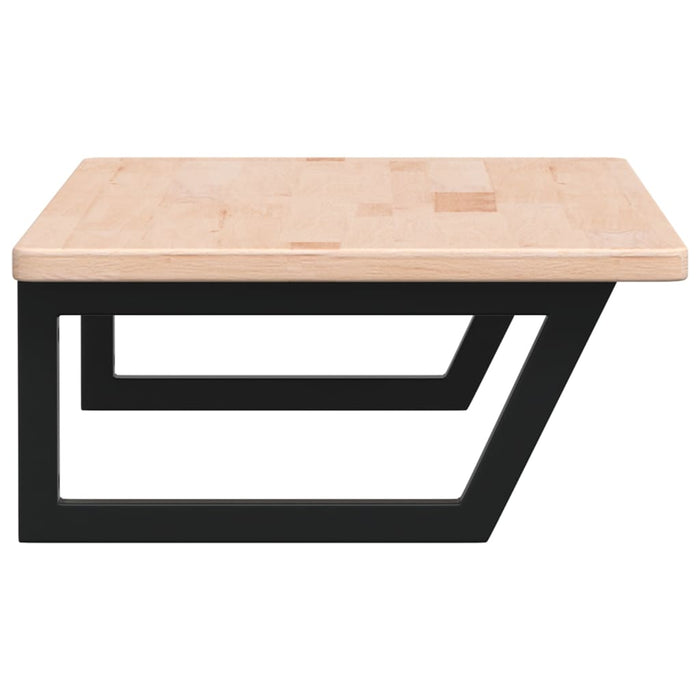 Ripiano a Parete per Lavabo-Mensole a Muro in Acciaio e Massello di Rovere 251311