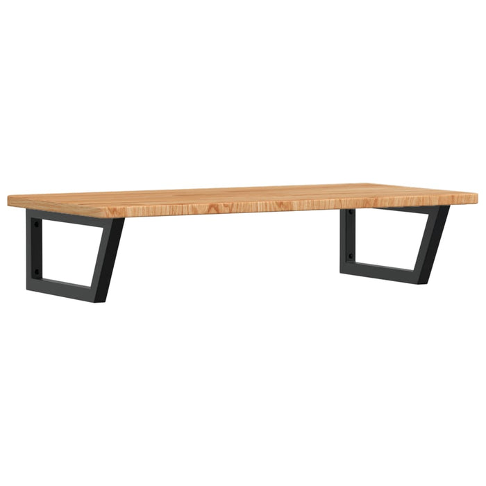 Ripiano a Parete per Lavabo-Mensole a Muro in Acciaio e Massello di Rovere 589816