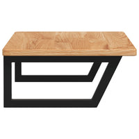 Ripiano a Parete per Lavabo-Mensole a Muro in Acciaio e Massello di Rovere 589816