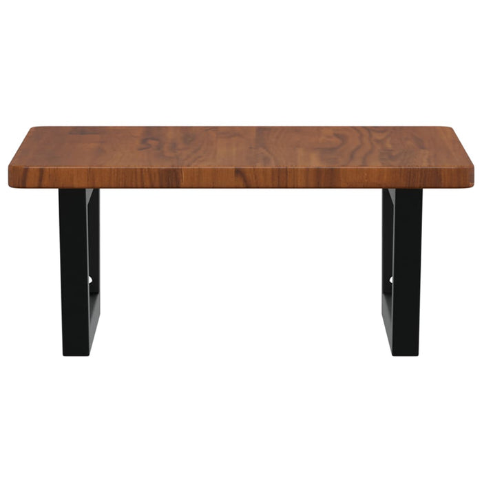 Ripiano a Parete per Lavabo in Acciaio e Massello di Rovere 3302403