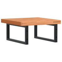 Ripiano a Parete per Lavabo in Acciaio e Massello di Faggio 3302429