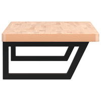 Ripiano a Parete per Lavabo in Acciaio e Massello di Faggio 3302439