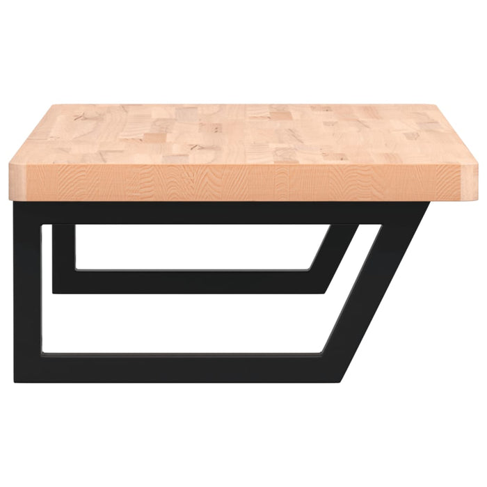 Ripiano a Parete per Lavabo in Acciaio e Massello di Faggio 3302439