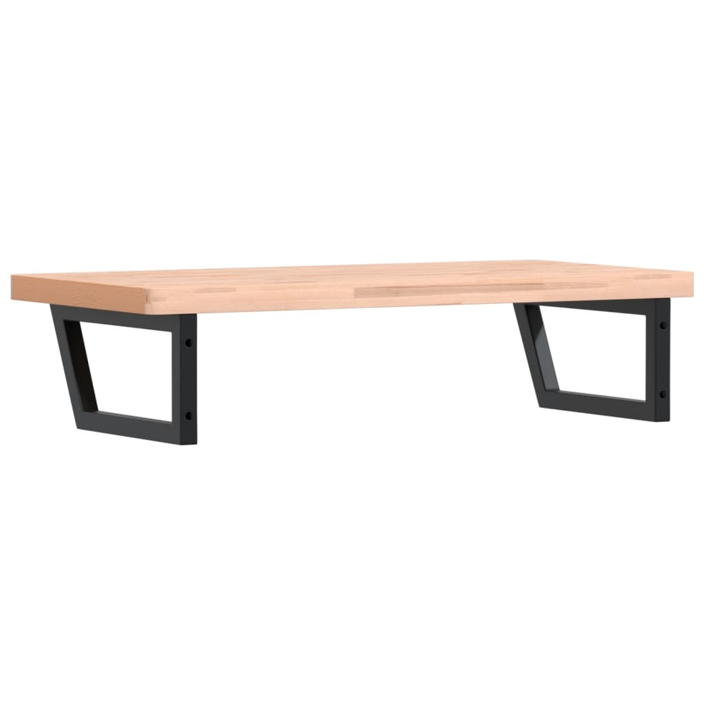 Ripiano a Parete per Lavabo in Acciaio e Massello di Faggio