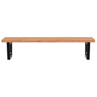 Ripiano a Parete per Lavabo in Acciaio e Massello di Faggio 3302443