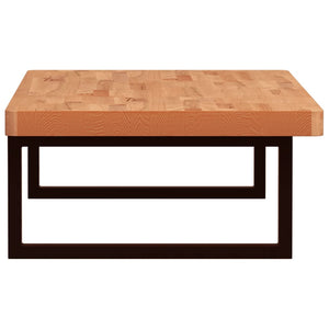 Ripiano a Parete per Lavabo in Acciaio e Massello di Faggio