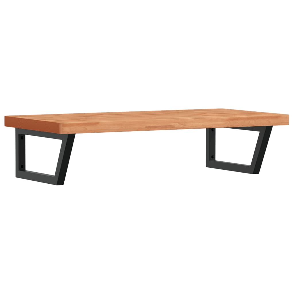 Ripiano a Parete per Lavabo in Acciaio e Massello di Faggio