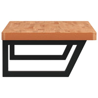 Ripiano a Parete per Lavabo in Acciaio e Massello di Faggio