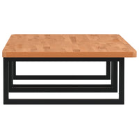 Ripiano a Parete per Lavabo in Acciaio e Massello di Faggio 3302453