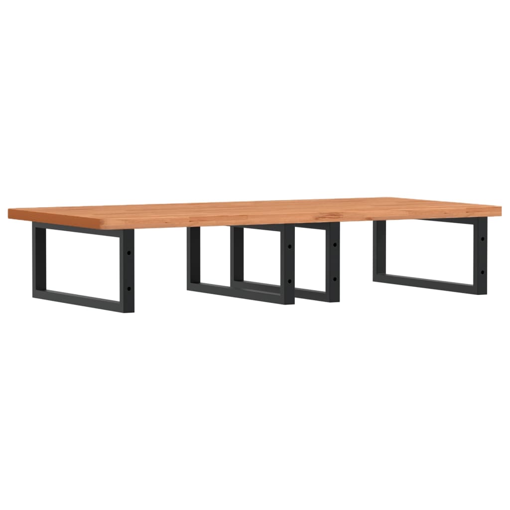 Ripiano a Parete per Lavabo in Acciaio e Massello di Faggio 3302453