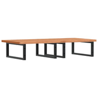 Ripiano a Parete per Lavabo in Acciaio e Massello di Faggio 3302453