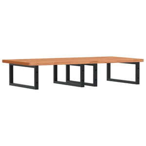 Ripiano a Parete per Lavabo in Acciaio e Massello di Faggio 3302453