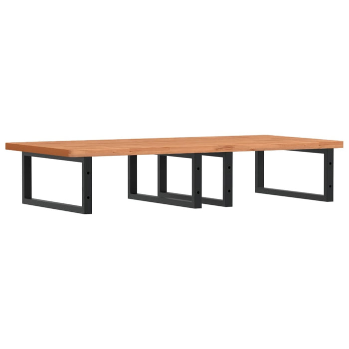 Ripiano a Parete per Lavabo in Acciaio e Massello di Faggio