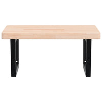 Ripiano a Parete per Lavabo in Acciaio e Massello di Rovere 3302471