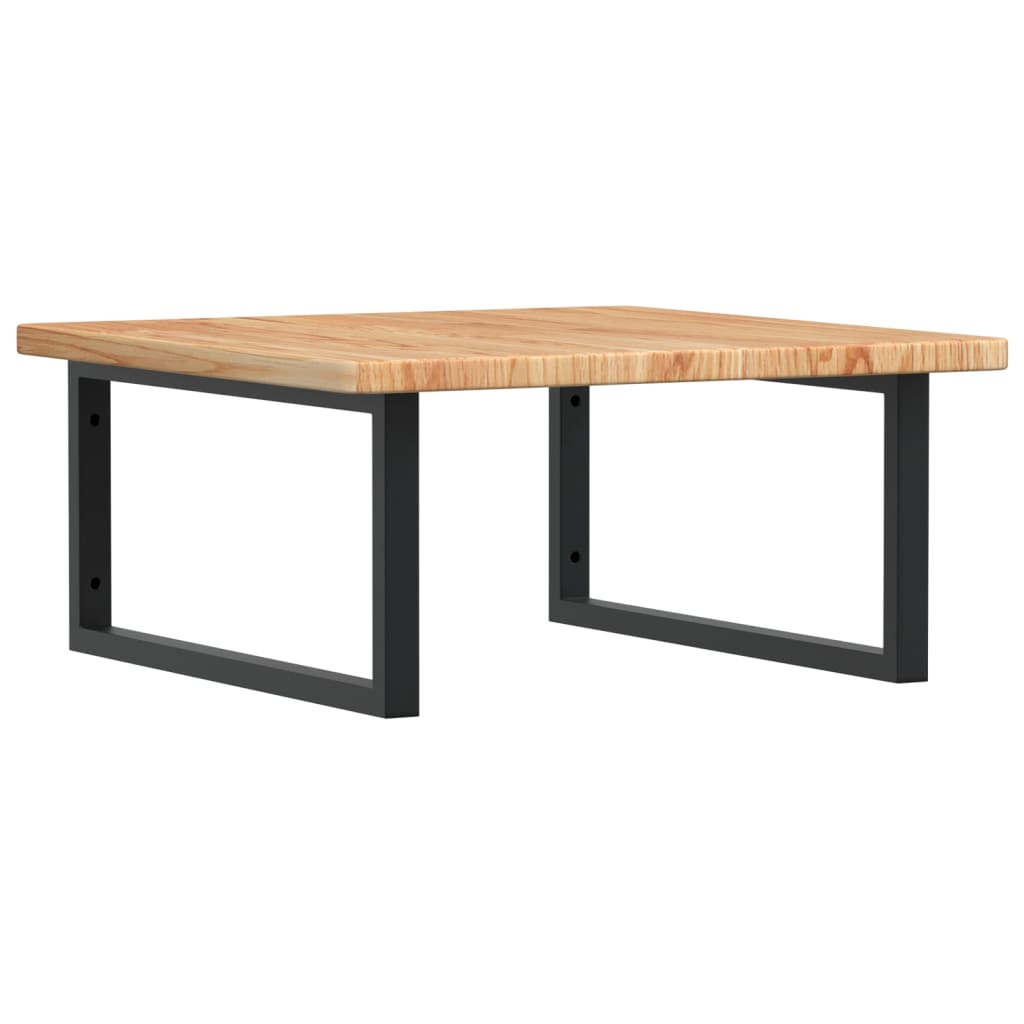 Ripiano a Parete per Lavabo in Acciaio e Massello di Rovere 3302477