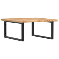 Ripiano a Parete per Lavabo in Acciaio e Massello di Rovere 3302477