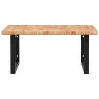 Ripiano a Parete per Lavabo in Acciaio e Massello di Rovere 3302477