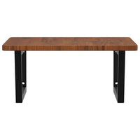 Ripiano a Parete per Lavabo in Acciaio e Massello di Rovere