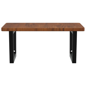 Ripiano a Parete per Lavabo in Acciaio e Massello di Rovere