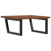 Ripiano a Parete per Lavabo in Acciaio e Massello di Rovere