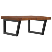 Ripiano a Parete per Lavabo-Mensole a Muro in Acciaio e Massello di Rovere 691453