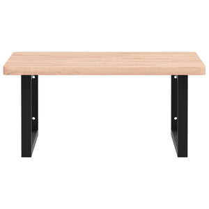 Ripiano a Parete per Lavabo in Acciaio e Massello di Faggio 3302501