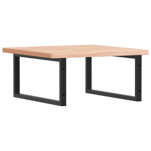 Ripiano a Parete per Lavabo in Acciaio e Massello di Faggio 3302501