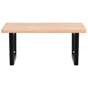 Ripiano a Parete per Lavabo in Acciaio e Massello di Faggio 3302503