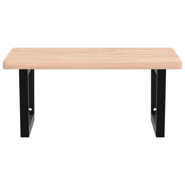 Ripiano a Parete per Lavabo in Acciaio e Massello di Faggio 3302503