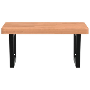 Ripiano a Parete per Lavabo in Acciaio e Massello di Faggio 3302515