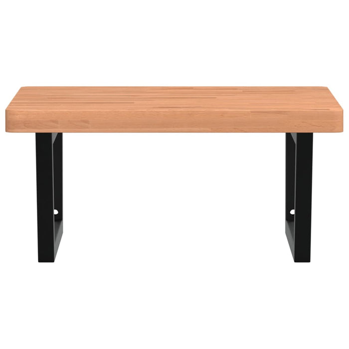 Ripiano a Parete per Lavabo in Acciaio e Massello di Faggio