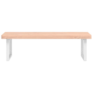 Ripiano a Parete per Lavabo in Acciaio e Massello di Faggio 3302520