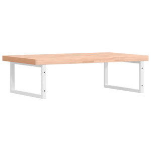 Ripiano a Parete per Lavabo in Acciaio e Massello di Faggio 3302520