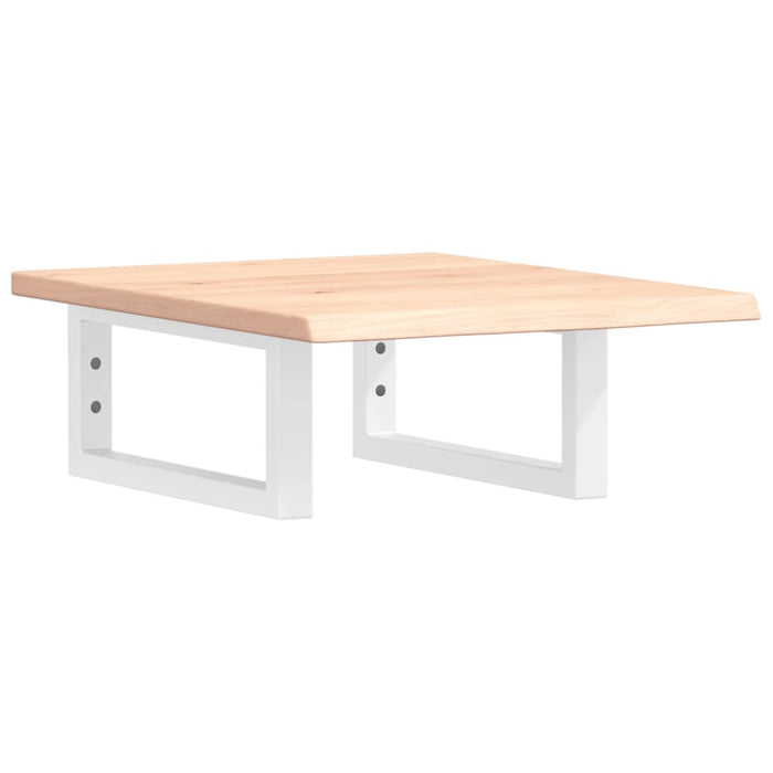 Ripiano a Parete per Lavabo-Mensole a Muro in Acciaio e Massello di Rovere 961222