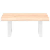 Ripiano a Parete per Lavabo in Acciaio e Massello di Rovere 3302532