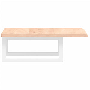 Ripiano a Parete per Lavabo in Acciaio e Massello di Rovere 3302532