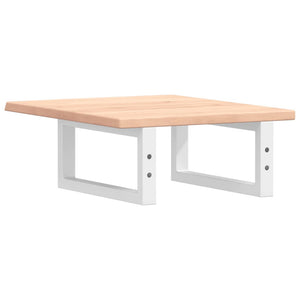 Ripiano a Parete per Lavabo in Acciaio e Massello di Rovere 3302532