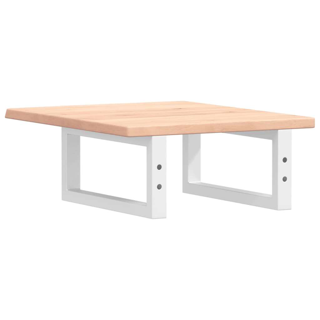 Ripiano a Parete per Lavabo-Mensole a Muro in Acciaio e Massello di Rovere 961222