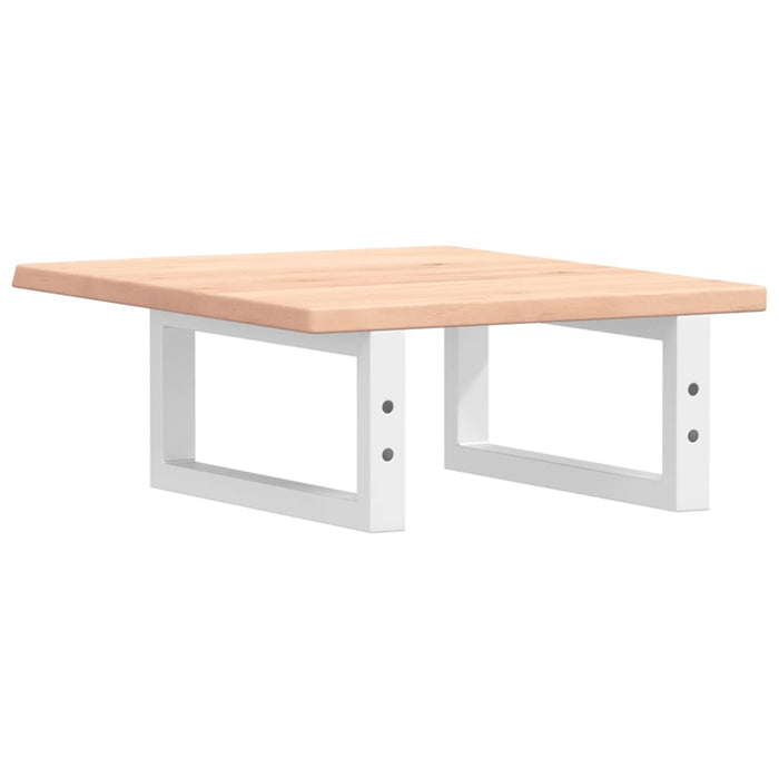 Ripiano a Parete per Lavabo-Mensole a Muro in Acciaio e Massello di Rovere 961222