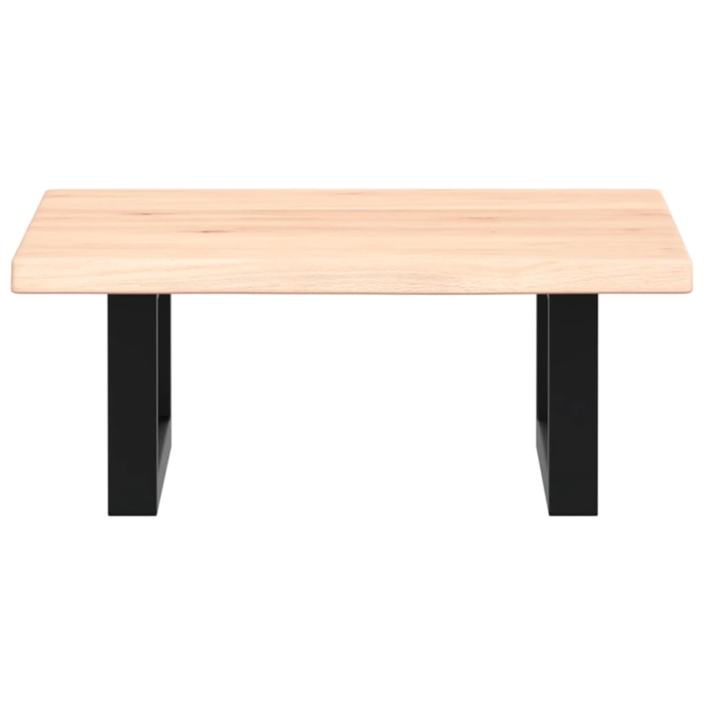 Ripiano a Parete per Lavabo in Acciaio e Massello di Rovere 3302533