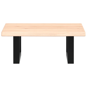 Ripiano a Parete per Lavabo in Acciaio e Massello di Rovere 3302533