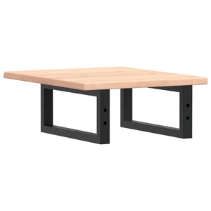 Ripiano a Parete per Lavabo in Acciaio e Massello di Rovere 3302533